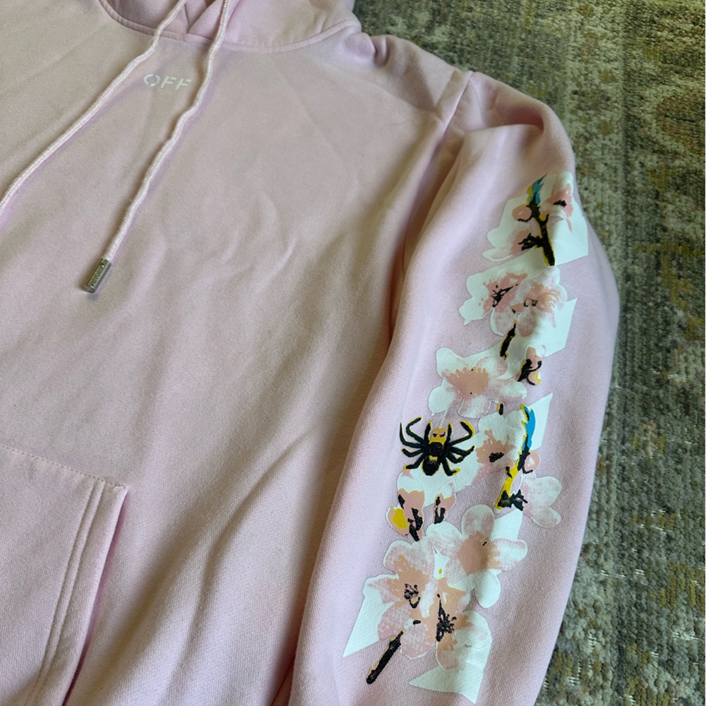 Off-White 2013 Main Label c/o Virgil Abloh Global Warming Cherry Blossom Hoodie - Picture 7 of 8